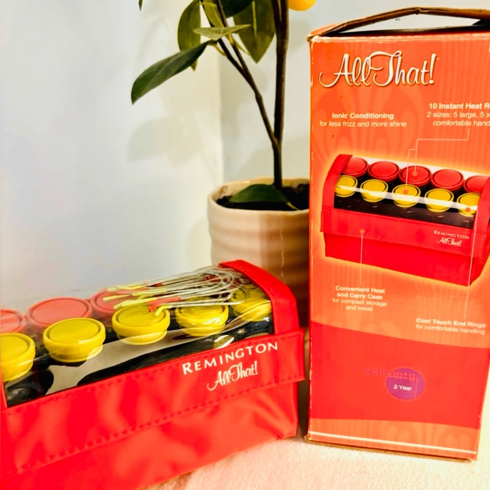 Remington All That! Electric Hot Rollers 10 Hair Curler Travel Case Clips TESTED